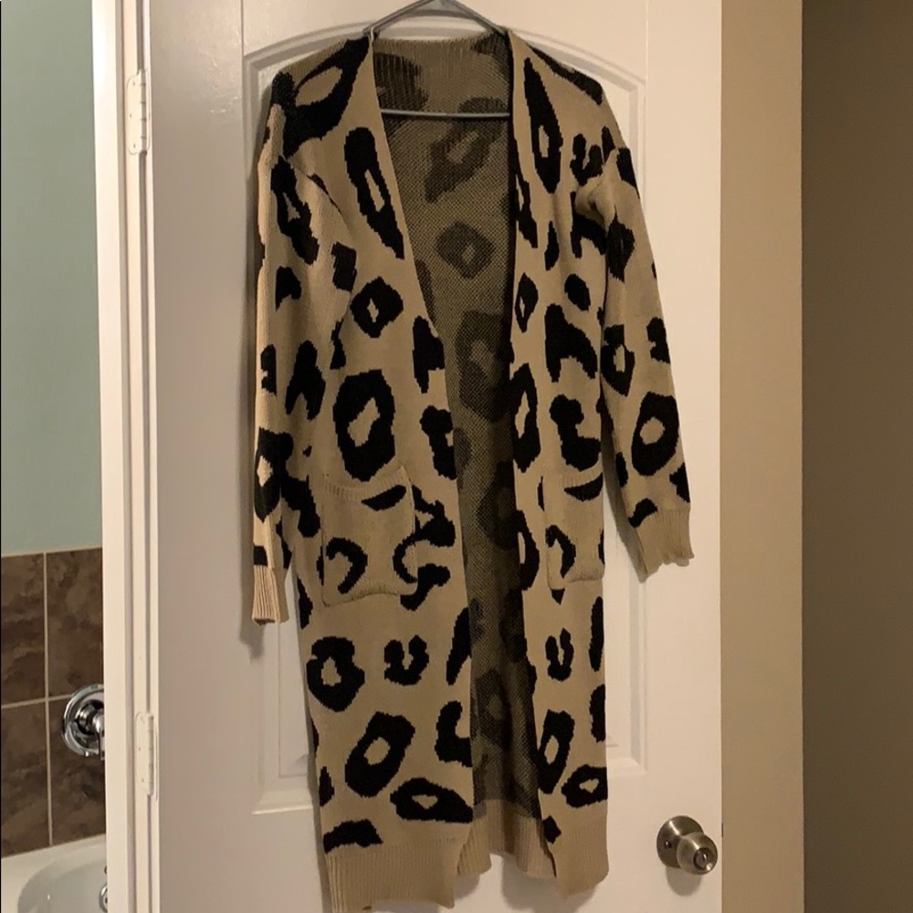 Leopard long cardigan